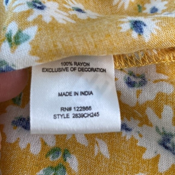 Chenault Fall Floral Smocked Square Neck Top Crochet Trim Wide Flare Sleeve Boho - Picture 8 of 15